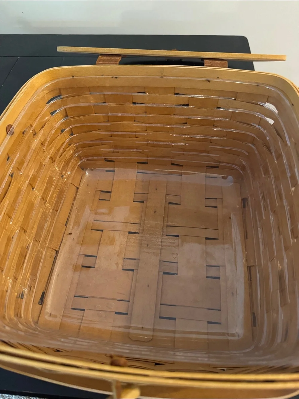 Longaberger Light Brown Handwoven Storage Basket